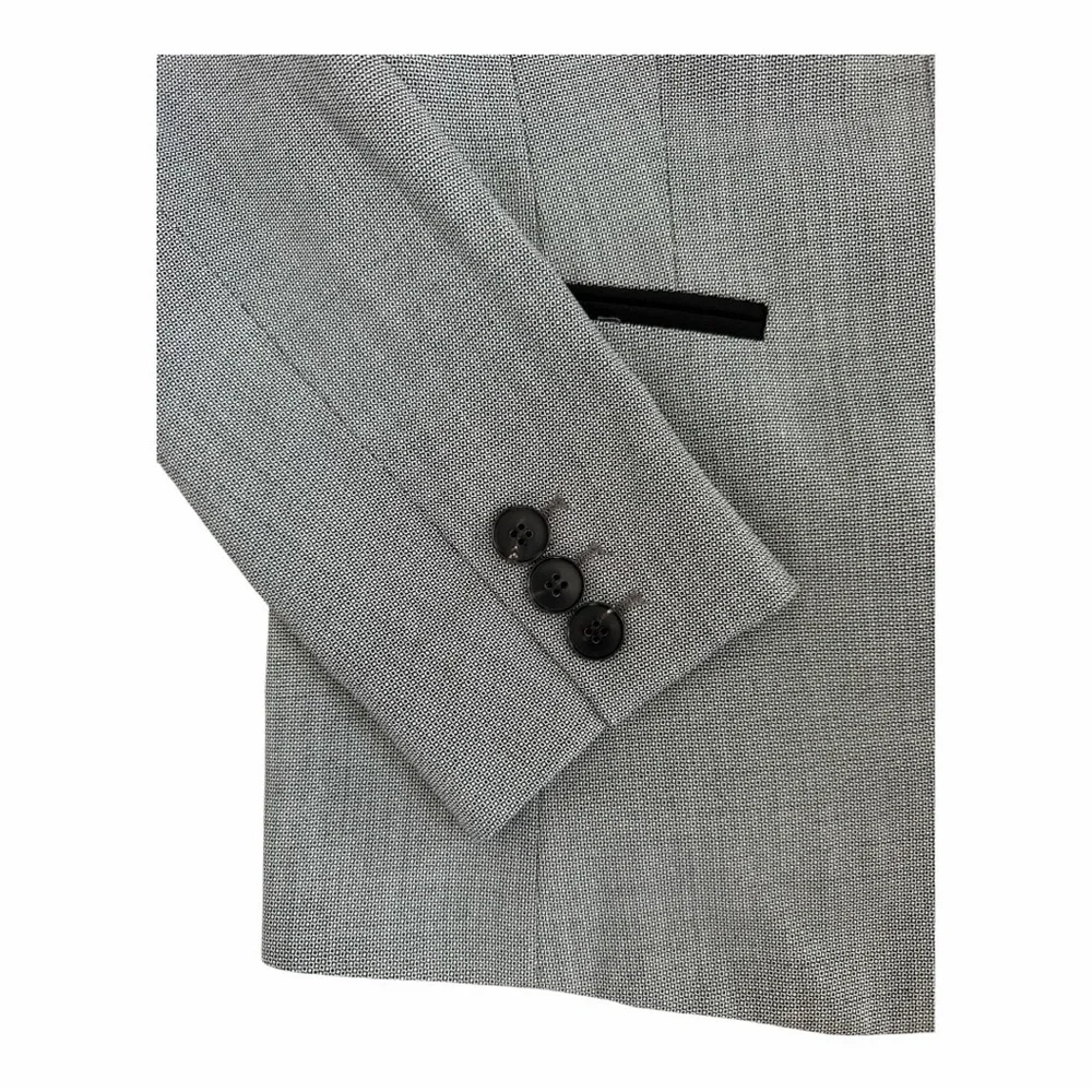 Lafayette 148 New York Modern Tailored Wool Blazer 10 Grey Quiet Luxury Minimal
